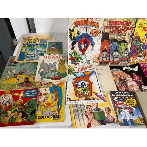 206 - 2 BOXES OF CHILDRENS ANNUALS BATMAN LONE RANGER ETC