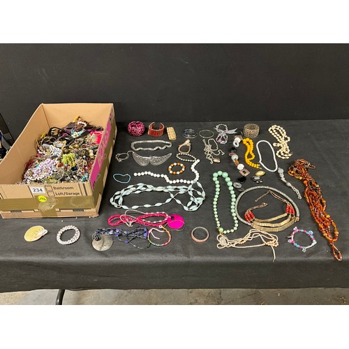 234 - BOX OF COSTUME JEWELLERY