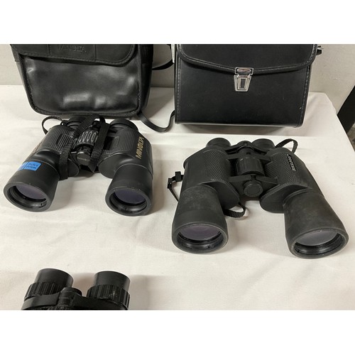 240 - BOX OF BINOCULARS AND SPOTTING SCOPE