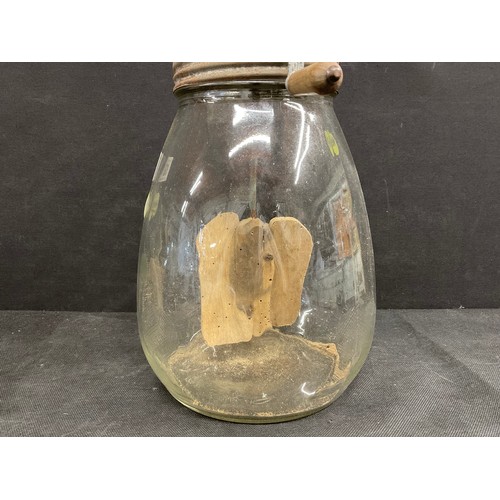 32 - VINTAGE GLASS BUTTER CHURN H16