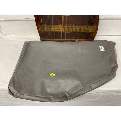 64 - VINTAGE CASED ZITHER A/F - BADGED CONCERT GUITARR ZITHER