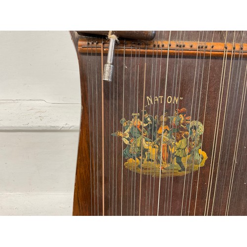 64 - VINTAGE CASED ZITHER A/F - BADGED CONCERT GUITARR ZITHER