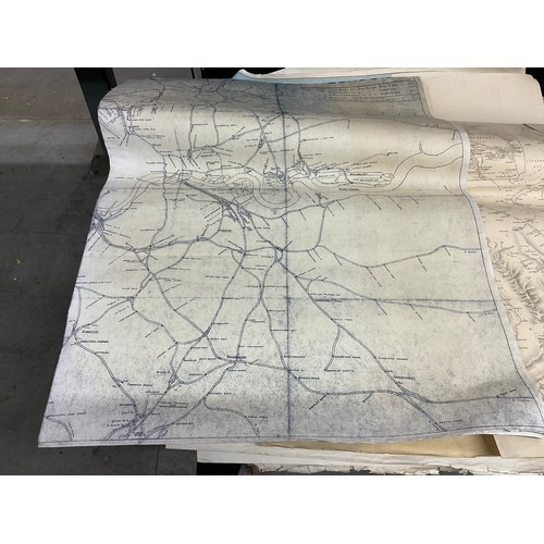 66 - QTY OF UNFRAMED MAPS - BRITISH RAIL SCOTLAND, MANCHESTERS, LANCASHIRE & CHESTER