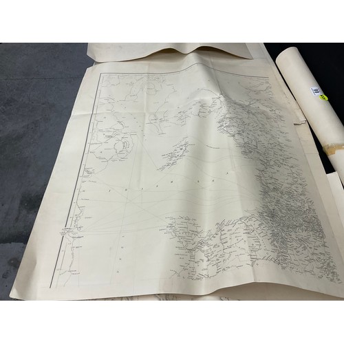 66 - QTY OF UNFRAMED MAPS - BRITISH RAIL SCOTLAND, MANCHESTERS, LANCASHIRE & CHESTER