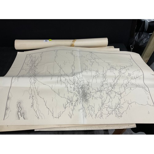 66 - QTY OF UNFRAMED MAPS - BRITISH RAIL SCOTLAND, MANCHESTERS, LANCASHIRE & CHESTER