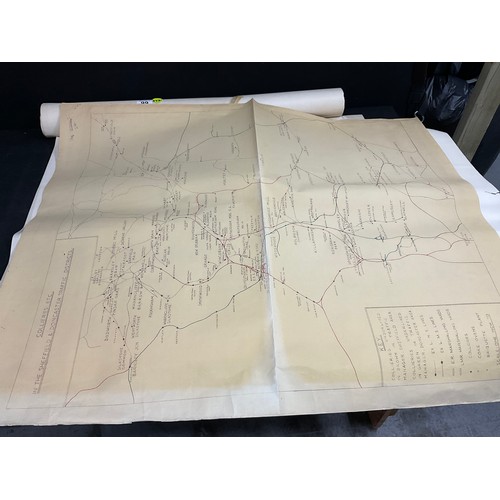 66 - QTY OF UNFRAMED MAPS - BRITISH RAIL SCOTLAND, MANCHESTERS, LANCASHIRE & CHESTER