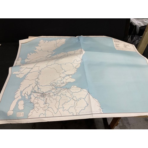66 - QTY OF UNFRAMED MAPS - BRITISH RAIL SCOTLAND, MANCHESTERS, LANCASHIRE & CHESTER