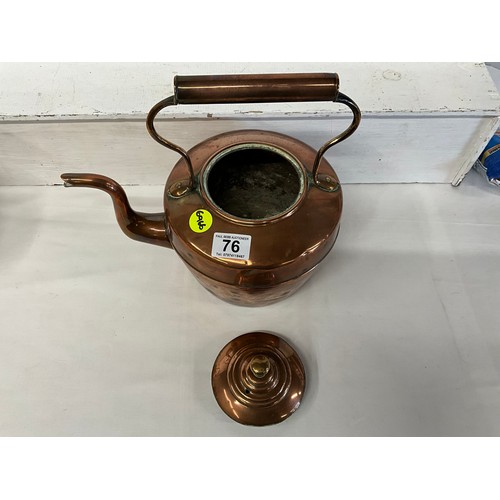 76 - 2 VICTORIAN COPPER KETTLES
