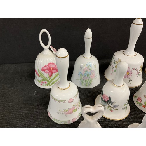 82 - BASKET TO INCLUDE QTY CHINA BELLS TO INCLUDE COALPORT, CROWN STAFFORDSHIRE, PARAGPON, ROYAL ALBERT O... 