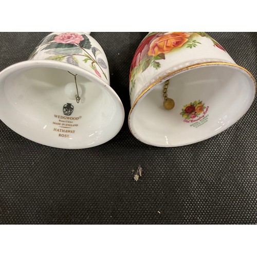 82 - BASKET TO INCLUDE QTY CHINA BELLS TO INCLUDE COALPORT, CROWN STAFFORDSHIRE, PARAGPON, ROYAL ALBERT O... 