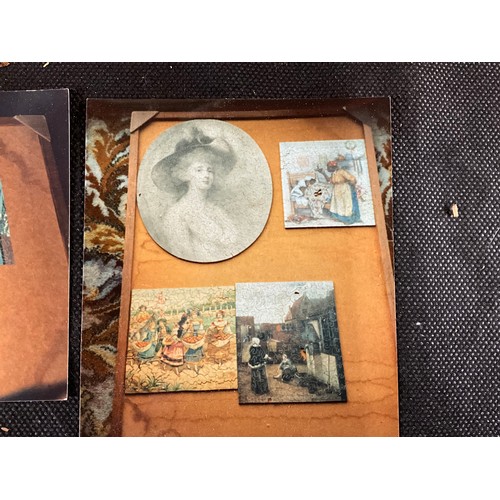 85 - BOX TO INCLUDE VINTAGE FROGMORE PICTURE PUZZLES WITH BOXES, VINTAGE CHINA COFFEE SET ETC