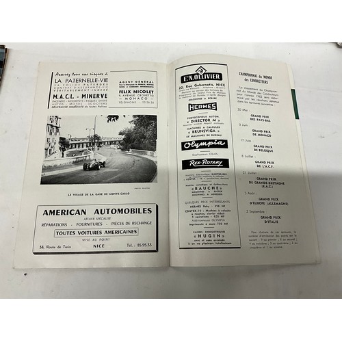 112 - VINTAGE GRAND PRIX PROGRAMMES (MONACO) AND VINTAGE DAN AIR PASSANGER TICKETS MONTE CARLO CASINO TICK... 