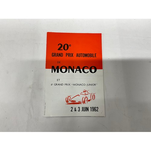 112 - VINTAGE GRAND PRIX PROGRAMMES (MONACO) AND VINTAGE DAN AIR PASSANGER TICKETS MONTE CARLO CASINO TICK... 