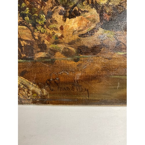 115 - PAIR OF UNFRAMED OILS ON CANVAS SIGNED E PRIESTLY, DHOON GLEN ISLE OF MAN, GLEN MEAY ISLE OF MAN H24... 