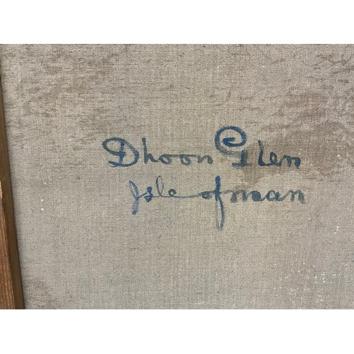 115 - PAIR OF UNFRAMED OILS ON CANVAS SIGNED E PRIESTLY, DHOON GLEN ISLE OF MAN, GLEN MEAY ISLE OF MAN H24... 