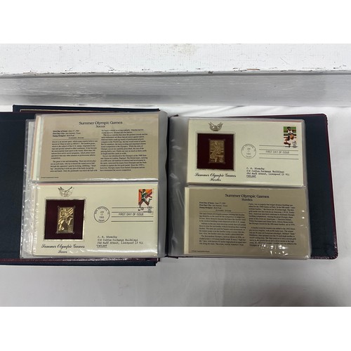 118 - ALBUM OF GOLDEN REPLICAS OF 1984 US OLYMPIC GAMES STAMPS AND A THE COMMON WEALTH COLLECTIONS ALBUM