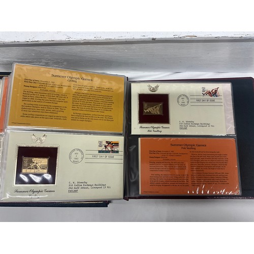 118 - ALBUM OF GOLDEN REPLICAS OF 1984 US OLYMPIC GAMES STAMPS AND A THE COMMON WEALTH COLLECTIONS ALBUM