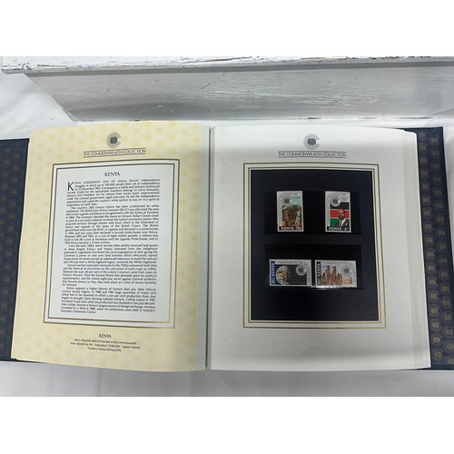 118 - ALBUM OF GOLDEN REPLICAS OF 1984 US OLYMPIC GAMES STAMPS AND A THE COMMON WEALTH COLLECTIONS ALBUM