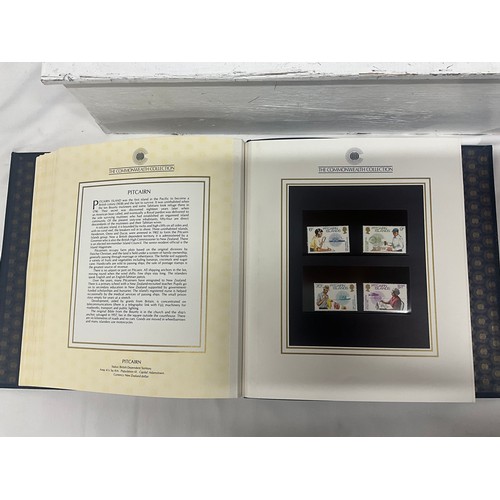 118 - ALBUM OF GOLDEN REPLICAS OF 1984 US OLYMPIC GAMES STAMPS AND A THE COMMON WEALTH COLLECTIONS ALBUM