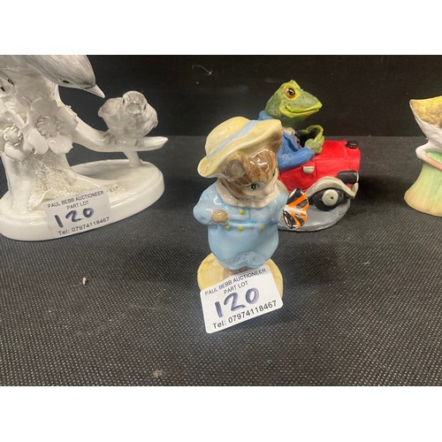 120 - SIX COLLECTABLE FIGURES TO INCLUDE CROWN STAFFORDSHIRE NO 54 PHEASANT, CROWN STAFFORDSHIRE NO 281 GR... 
