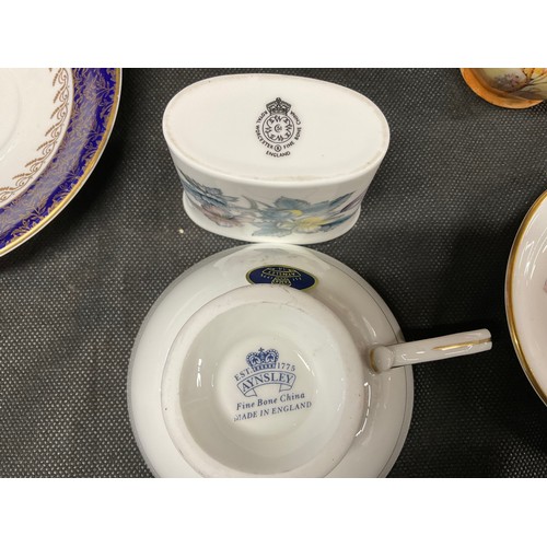 201 - BOX OF CHINA TO INCLUDE DENBY, COALPORT, ROYAL DOULTON, VICTORIAN ORIENTAL TEAPOT ETC