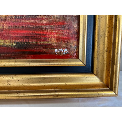12 - MODERN GILT FRAMED OILS ON CANVAS SIGNED L21”H19