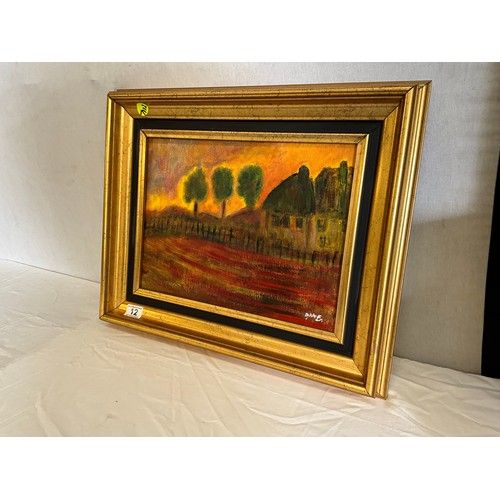 12 - MODERN GILT FRAMED OILS ON CANVAS SIGNED L21”H19