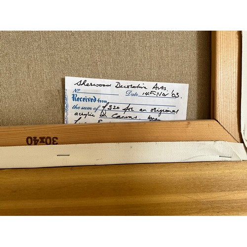 12 - MODERN GILT FRAMED OILS ON CANVAS SIGNED L21”H19