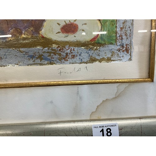 18 - MODERN FRAMED LIMITED EDITION PRINT 280/350 TITLED BRIGHT COLOURS SIGNED TO BORDER L32”H38”