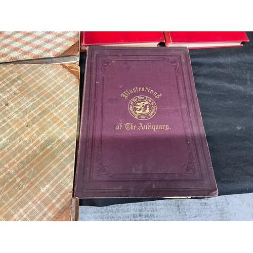 23 - BOX OF BOOKS TO INCLUDE WITH THE FLAG TO PRETORIA, ILLUSTRATIONS OF THE ANTIQUARY