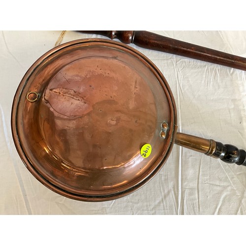 25 - 2 VICTORIAN COPPER WARMING PANS l41”