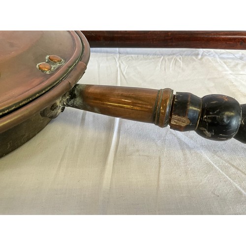 25 - 2 VICTORIAN COPPER WARMING PANS l41”