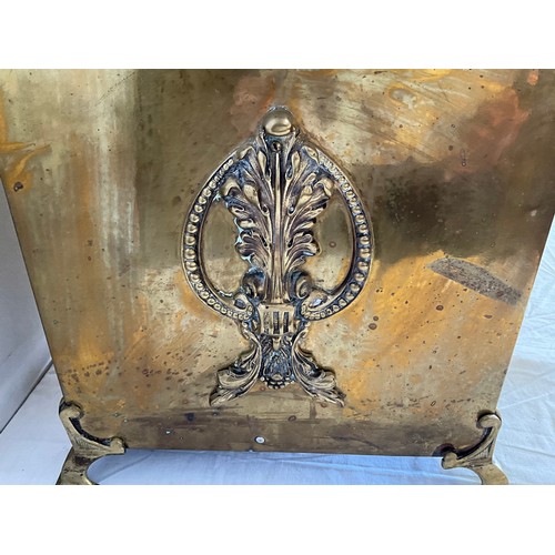27 - LARGE EDWARDIAN BRASS COAL BOX WITH LINER H19 L12 W12”