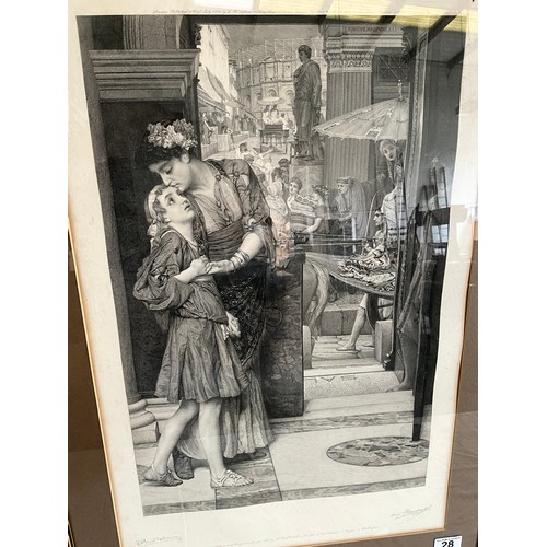 28 - FRAMED SIGNED ETCHING H31 L22”