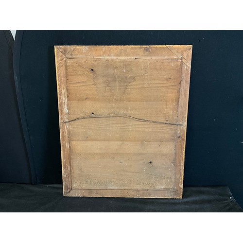 33 - LARGE EDWARDIAN GILT FRAMED MIRROR 33”X26.5”