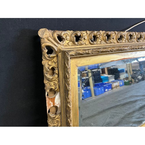 35 - EDWARDIAN GILT FRAMED BEVEL EDGE WALL MIRROR A/F 18”X29.5”