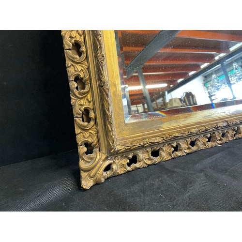 35 - EDWARDIAN GILT FRAMED BEVEL EDGE WALL MIRROR A/F 18”X29.5”