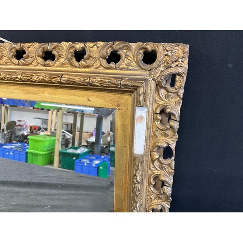 35 - EDWARDIAN GILT FRAMED BEVEL EDGE WALL MIRROR A/F 18”X29.5”