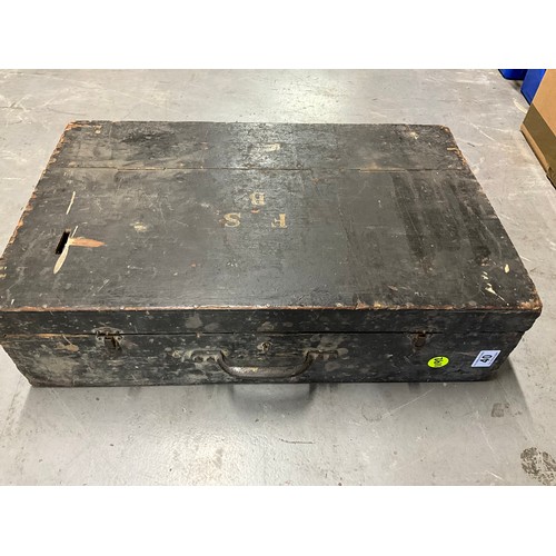 40 - VINTAGE WOODEN TOOL BOX AND TOOLS