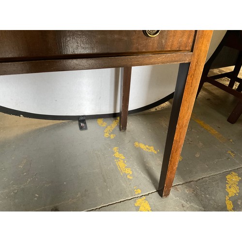 510 - VINTAGE MAHOGANY 2 DRAWER DESK WITH GLAZED DOORS TO TOP H48