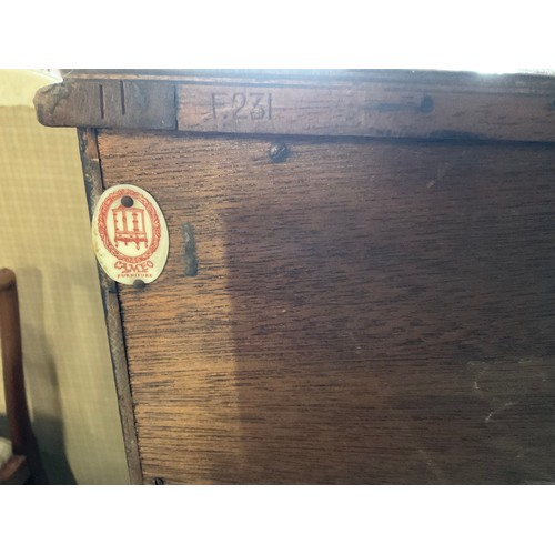 510 - VINTAGE MAHOGANY 2 DRAWER DESK WITH GLAZED DOORS TO TOP H48