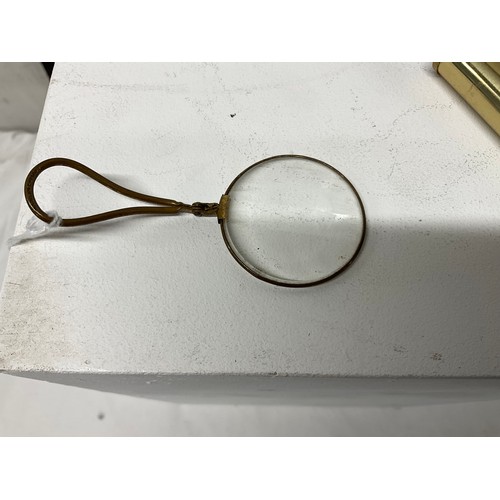 134 - VINTAGE BRASS POCKET KALEIDOSCOPE AND MAGNIFING MONICAL