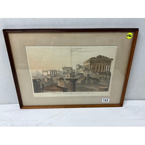 143 - VINTAGE FRAMED PRINT OF THE ACROPOLIS 16
