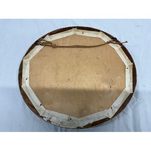 145 - VINTAGE OVAL GILT FRAMED PRINT OF SEATED LADY 16