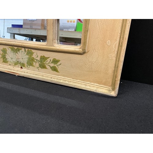150 - LARGE MODERN FLORAL PAINTED GOTHIC STYLE WALL MIRROR 42