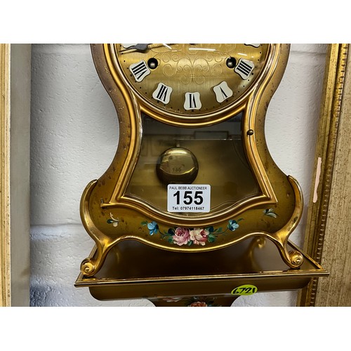 155 - REPRODUCTION FRENCH STYLE CLOCK WITH WALL BRACKET 22