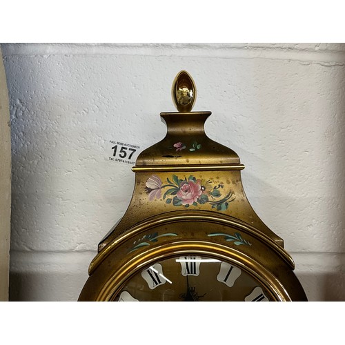 155 - REPRODUCTION FRENCH STYLE CLOCK WITH WALL BRACKET 22
