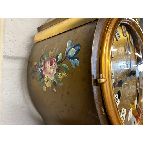 155 - REPRODUCTION FRENCH STYLE CLOCK WITH WALL BRACKET 22