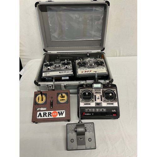 168 - BOX OF HOBBY GRADE REMOTE CONTROL UNITS INCLUDING JR PROPO X347