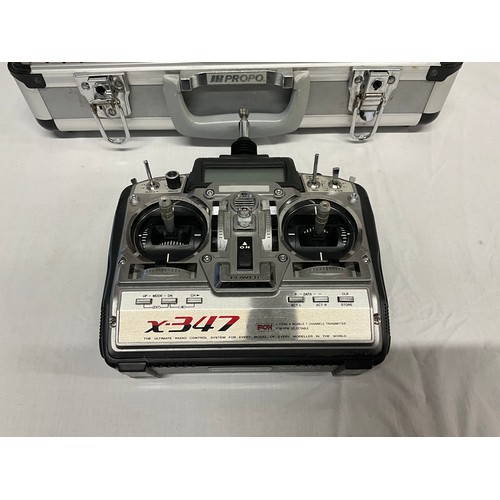 168 - BOX OF HOBBY GRADE REMOTE CONTROL UNITS INCLUDING JR PROPO X347